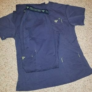 XS Navy/Apple Med Couture Scrub Set